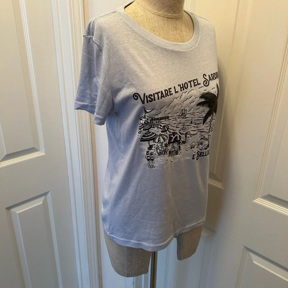 Lucky Brand Sardinia Graphic Tee in Light Blue - Picture 4 of 10